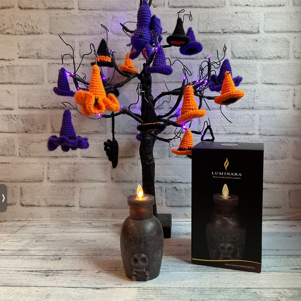 Luminara Chalky Poison Bottle Flameless Candle - 
2.8” x 6"